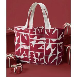 Vuori red canvas tote bag by Cody Hudson NEW